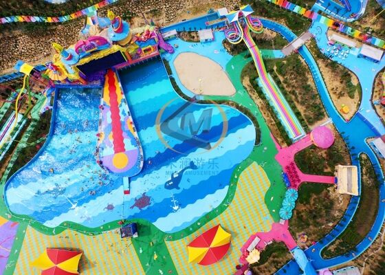 Kolam Renang Gelombang Aqua Besar Luar Ruangan Kolam Selancar Buatan Panjang Gelombang 2-10m Untuk Dewasa Anak-anak
