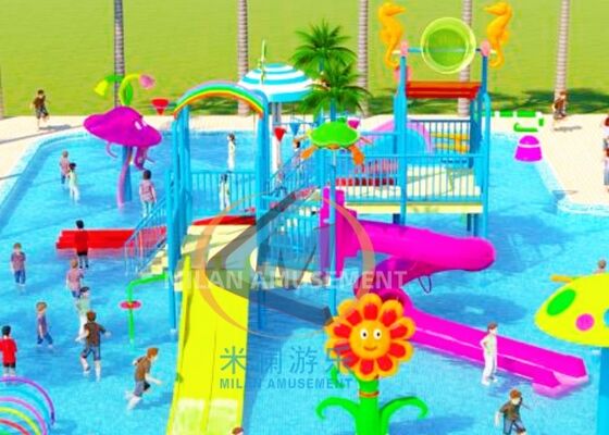 Colorful Water Play Structures Water House For Kids Play Pool Di Taman Hiburan