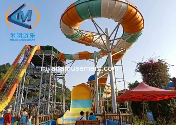 Calidad construcción comercial al aire libre del tobogán acuático FRP del equipo Boomerango del parque de la aguamarina de la altura del 17m fábrica