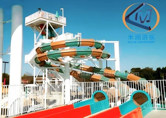 Buen precio Parque acuático tobogán acuático curvo Parque de diversiones tobogán comercial en línea