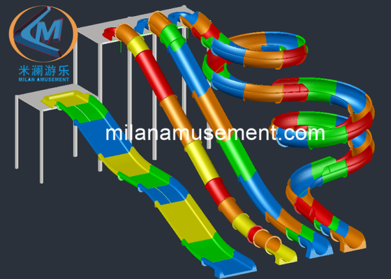Buen precio Slide de piscina comercial duradero 8 mm 10 mm espesor de fibra de vidrio Construcción al aire libre en línea