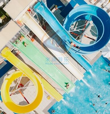 Good price 5-10M Height Fibreglass Pool Water Slide Body Sliding For Public Area online