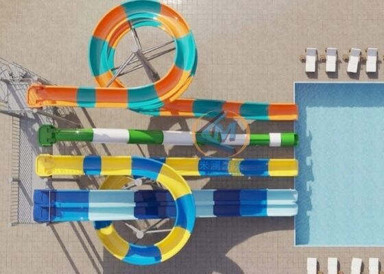 Good price Durable Fiberglass Pool Slide Combined 400cbm/Hour Water Flow For Resort Villa Backyard online