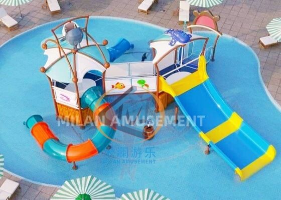 Giá tốt 10x8m Công viên nước sân chơi Vũ khí slide sợi thủy tinh màu sắc cho nhà ở trực tuyến