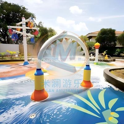 Buon prezzo Cancello spray d'acqua ad arco per parco acquatico in fibra di vetro in linea