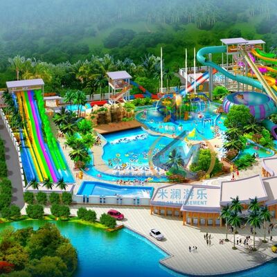 Guter Preis Maßgeschneiderte Wasserrutschen-Park-Design aus Fiberglas für große kommerzielle öffentliche Parks Online