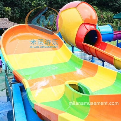 Quality Fiberglass Boomerang Water Slide with Low Platform-High Durability and U Shaped Track Suitable for Commercial Water Park factory