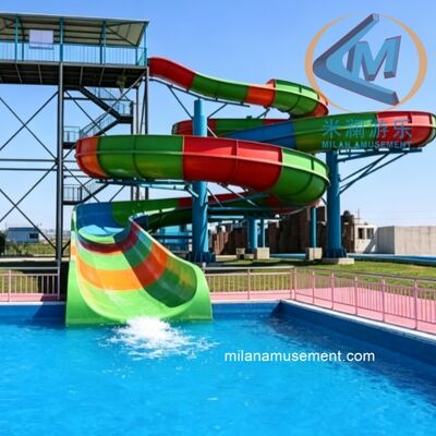 Good price Customized Rafting Slide End with Swimming Pool-Water Slide Outdoor Pool Slides For Family Fun online