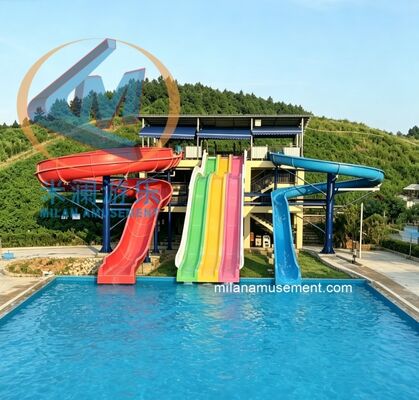 کیفیت Classic Rainbow Water Slide Combination – Multi-Lane Interactive Slide for Commercial Outdoor Water Parks کارخانه