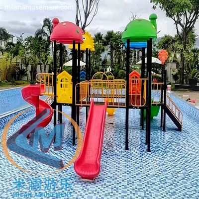 Good price Amusement Water Slide Combination - Outdoor Pool Playground Water House with Spiral and Straight Slides online