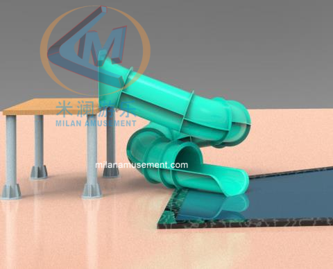 Good price Fully Customized Spiral Water Slide – 10m Curved Slide with 1.7m Platform for Small Pools online