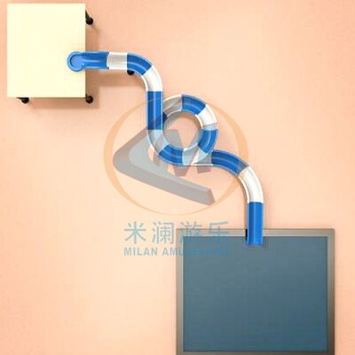 Qualità Scivolo acquatico curvo a corsia singola con piscina ad alto divertimento – Percorso a spirale personalizzabile per uso commerciale e privato Fabbrica