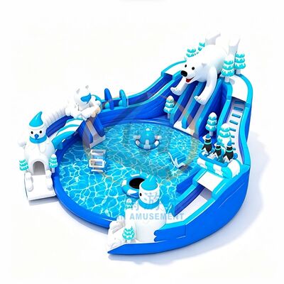 Good price Custom Inflatable Slide Pool Park Design & Construction – Winter Wonderland Theme Combo with Pool and CE Certification online