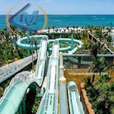 Quality Commercial Water Slide – High-Thrill FRP Water Roller Coaster with Safety Netting for Water Park & Water Settings factory