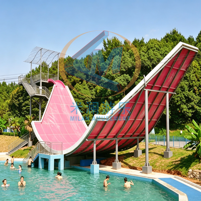 Qualité Glissière d'eau à pendule de grande capacité ️ Glissière d'eau en forme de U pour conception d'interaction multi-coureurs pour les parcs aquatiques Usine
